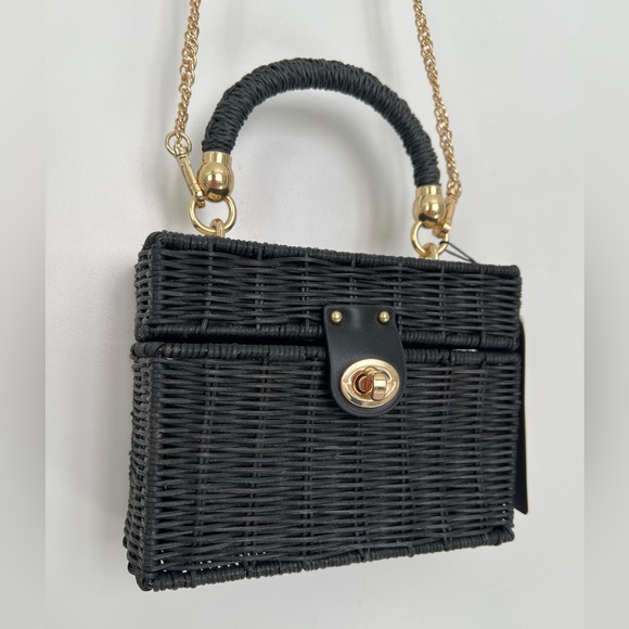 Zara Handbags - brand new zara black cane bag